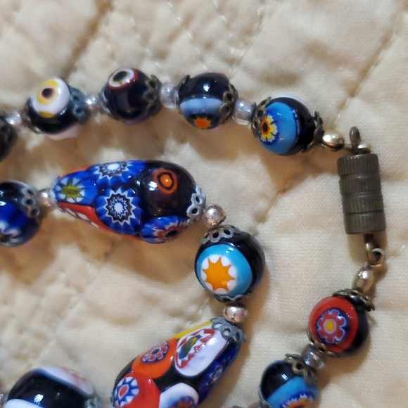 Venetian Milifore Glass Bead Necklace - Picture 4 of 4